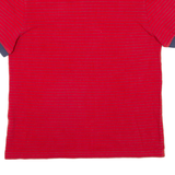 LACOSTE Mens Polo Shirt Red Striped S