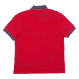 LACOSTE Mens Polo Shirt Red Striped S