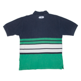 REEBOK Mens Polo Shirt Green Striped XL