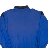 Mens Polo Shirt Blue Long Sleeve L
