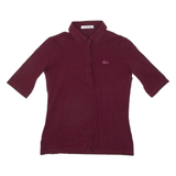 LACOSTE Womens Polo Shirt Maroon S
