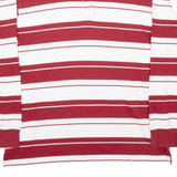 TOMMY HILFIGER Mens Polo Shirt Red Striped Long Sleeve 2XL