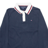 TOMMY HILFIGER Mens Polo Shirt Blue Long Sleeve M