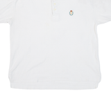 CHAPS Mens T-Shirt White Button Neck M