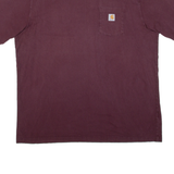 CARHARTT Tall Loose Fit Mens T-Shirt Maroon 2XL