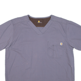 CARHARTT Womens T-Shirt Grey V-Neck L