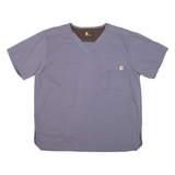 CARHARTT Womens T-Shirt Grey V-Neck L