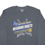 CHAMPION Air Force Vs Colorado College Mens T-Shirt Grey Long Sleeve USA L