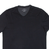 CALVIN KLEIN Mens T-Shirt Black V-Neck L