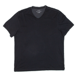 CALVIN KLEIN Mens T-Shirt Black V-Neck L