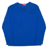 PUMA Mens T-Shirt Blue Long Sleeve M