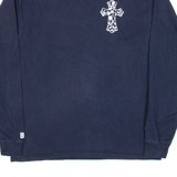 CHAMPION Jesus Mens T-Shirt Blue Long Sleeve L