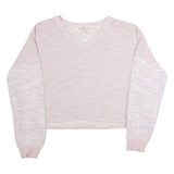 CALVIN KLEIN PERFORMANCE Cropped Womens Jumper Pink V-Neck Tight Knit M