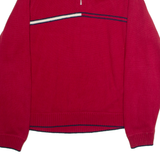 TOMMY HILFIGER Mens Jumper Red 1/4 Zip Tight Knit XL