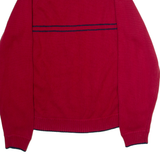 TOMMY HILFIGER Mens Jumper Red 1/4 Zip Tight Knit XL
