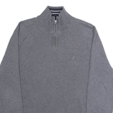 NAUTICA Mens Jumper Green 1/4 Zip Tight Knit M