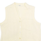 MISSK Womens Cardigan Cream V-Neck 80s Cable Knit Sleeveless UK 14