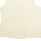 MISSK Womens Cardigan Cream V-Neck 80s Cable Knit Sleeveless UK 14