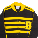 CHEERLEADER DANZTEAM B Womens Patterned Cardigan Black Striped 80s S
