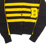 CHEERLEADER DANZTEAM B Womens Patterned Cardigan Black Striped 80s S