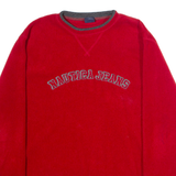 NAUTICA Mens Fleece Red Crew Neck M