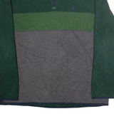 NAUTICA Slim Fit Mens Patterned Fleece Green Colourblock 1/4 Zip 2XL