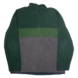 NAUTICA Slim Fit Mens Patterned Fleece Green Colourblock 1/4 Zip 2XL