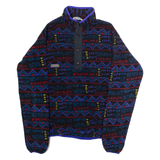 COLUMBIA Mens Fleece Black Crazy Pattern Button Neck M