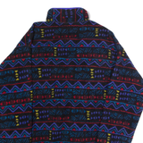 COLUMBIA Mens Fleece Black Crazy Pattern Button Neck M
