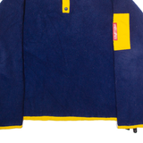 REWIND Mens Fleece Blue Button Neck L