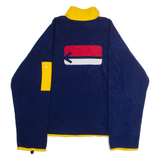 REWIND Mens Fleece Blue Button Neck L