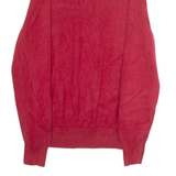 TOMMY HILFIGER Mens Jumper Red 1/4 Zip Tight Knit M