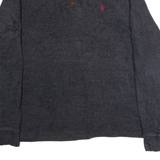 POLO RALPH LAUREN Mens Jumper Grey 1/4 Zip Tight Knit L