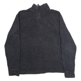 POLO RALPH LAUREN Mens Jumper Grey 1/4 Zip Tight Knit L