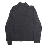 POLO RALPH LAUREN Mens Jumper Grey 1/4 Zip Tight Knit L