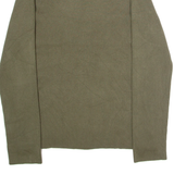 CALVIN KLEIN Womens Jumper Green Collared Tight Knit L