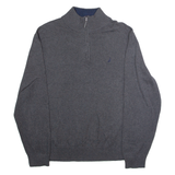 NAUTICA Mens Jumper Grey 1/4 Zip Tight Knit XL