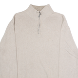 NAUTICA Mens Jumper Beige 1/4 Zip Tight Knit M