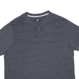 KANGOL Mens T-Shirt Grey Button Neck 2XL
