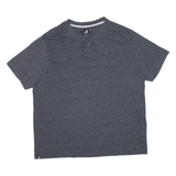 KANGOL Mens T-Shirt Grey Button Neck 2XL