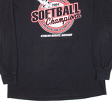 GILDAN Softball Champions Mens T-Shirt Black Long Sleeve USA L