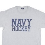 MV SPORT Navy Hockey Mens T-Shirt Grey USA XL