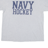 MV SPORT Navy Hockey Mens T-Shirt Grey USA XL