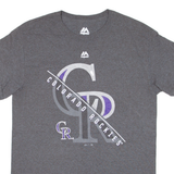 MAJESTIC Colorado Rockies Mens T-Shirt Grey USA S