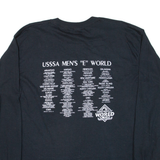 GILDAN World Softball Tournament 2005 Mens T-Shirt Black Long Sleeve USA L