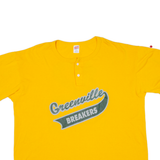 SOFFE SHIRTS Greenville Breakers Mens T-Shirt Yellow USA Button Neck XL