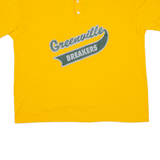 SOFFE SHIRTS Greenville Breakers Mens T-Shirt Yellow USA Button Neck XL