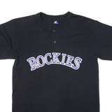 MAJESTIC Rockies Mens T-Shirt Black USA M