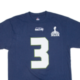 MAJESTIC Super Bowl XlIx Mens T-Shirt Blue USA L