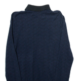 REISS Mens Polo Shirt Blue Crazy Pattern Long Sleeve S